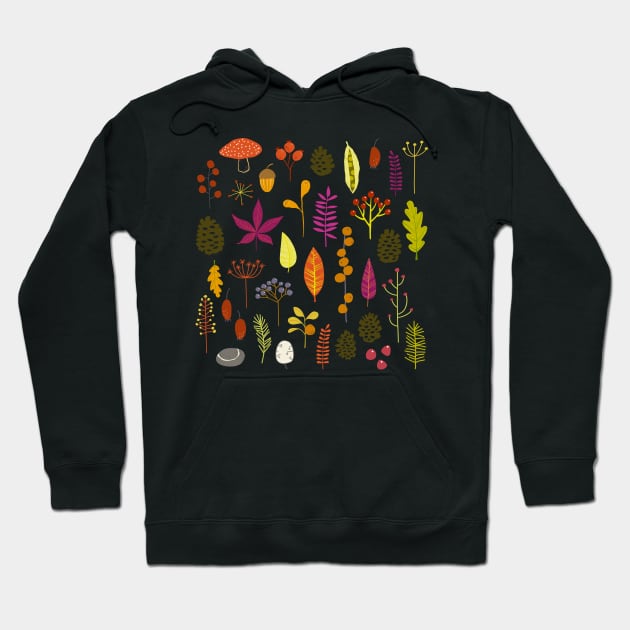 Autumn Fall Woodland Forest Nature Bits Hoodie by NicSquirrell